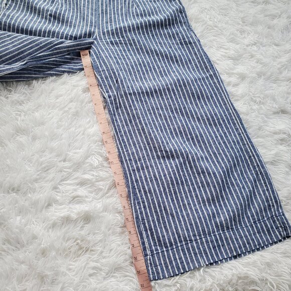 beachlunchlounge Linen Pants with Pockets - Blue and White Vertical Stripe - Picture 7 of 10